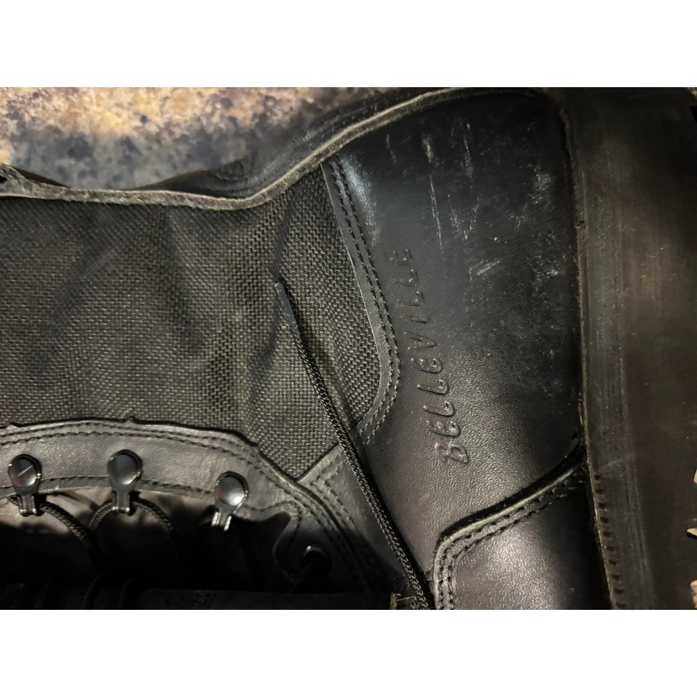 Belleville Mens Black Leather Gore-Tex Waterproof Combat Boots Vibram Size 9R - Picture 10 of 16